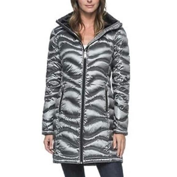 Andrew Marc Jackets & Blazers - Andrew Marc Sz L Lightweight Packable Premium Down Jacket Quilted Long Silver